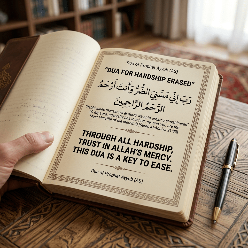 Dua for hardship erased prayer in Arabic with English translation and explanation